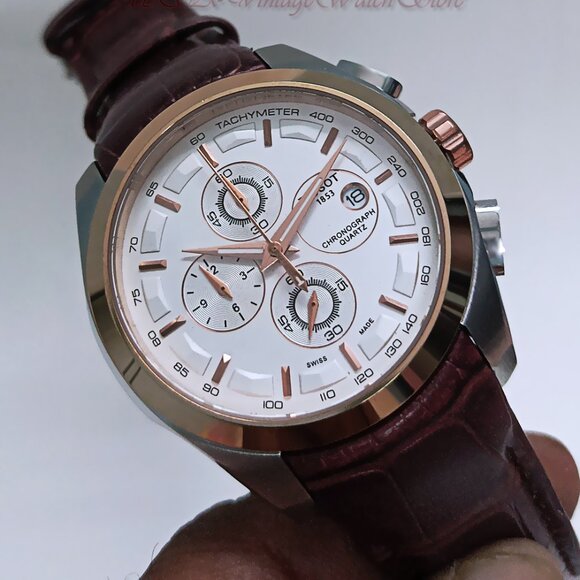 NEW STOCK TISSOT - Swiss Chronograph Tachymeter Quartz Men's Formal Wrist Watch - Picture 1 of 8